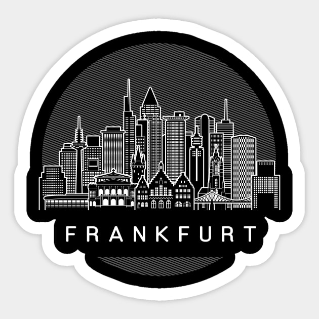 Frankfurt Germany Skyline Sticker by travel2xplanet